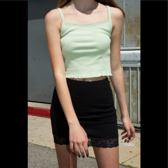 Brandy Melville Tops Brandy Melville Pastel Green Belle Lace Tank